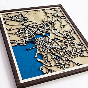 Wooden city map